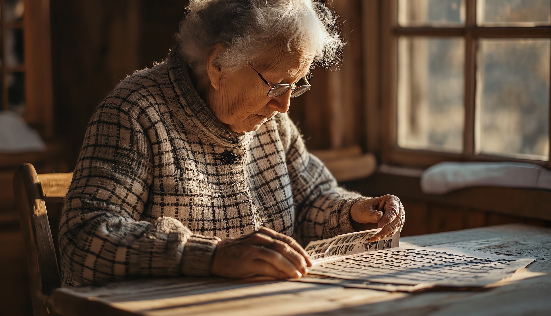 older woman reading